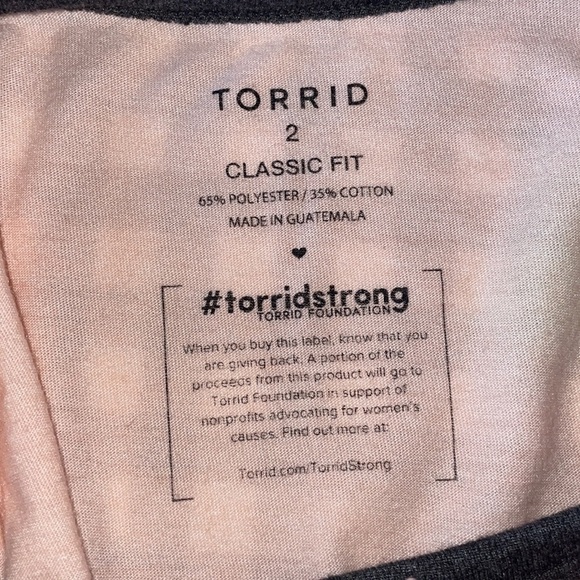 Torrid BCA Stronger than Cancer Classic Fit Crew Ringer Tee - Picture 4 of 6